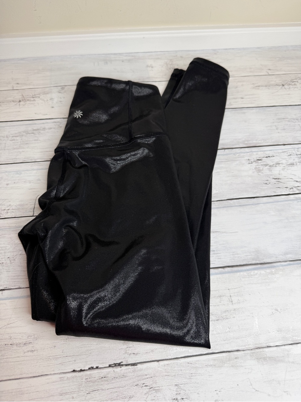 Athleta Charcoal Metallic Elation Shine Leggings